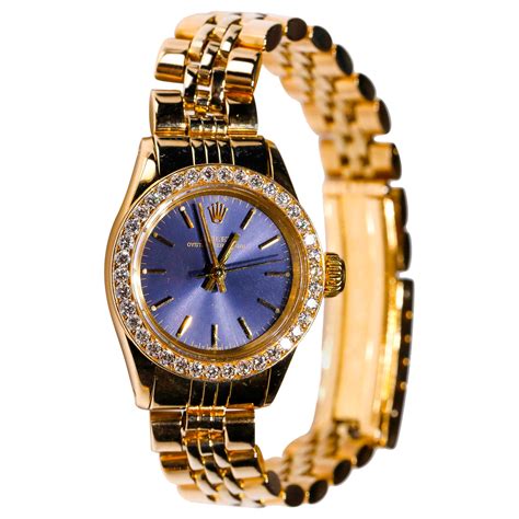 rolex 14k yellow gold & diamond watch|vintage 14k gold Rolex.